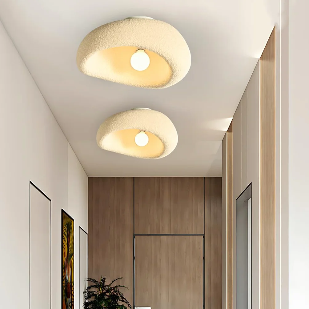 Lampa Sufitowa Wabi Sabi Beżowy Żyrandol E27 Regulowana Wysokość 40CM