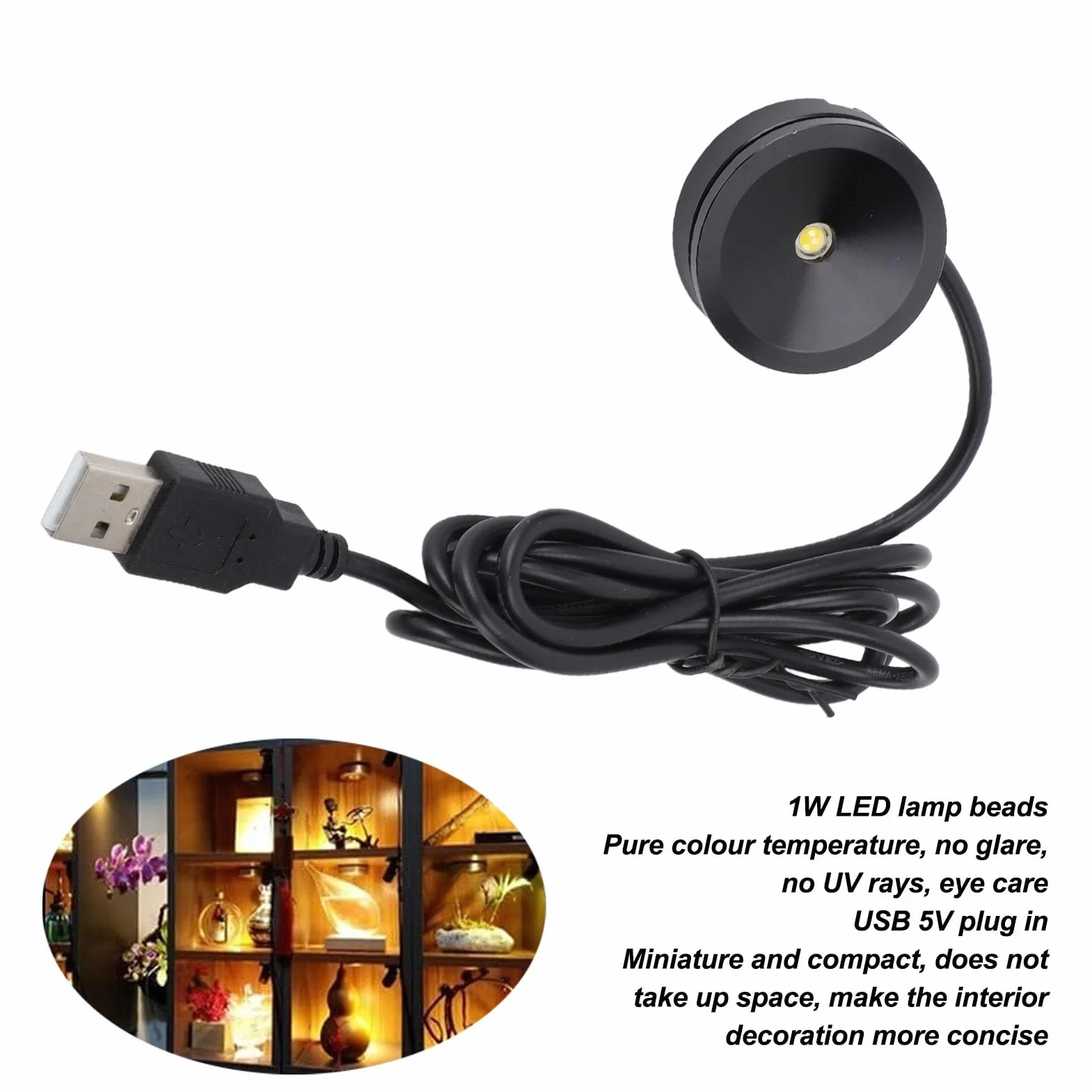 2 szt. Reflektory LED, Oświetlenie Obrazów Zasilane Przez USB o Długości 4,3 Stopy, Oświetlenie Wystawowe na biżuterię, Oświetlenie Obrazów w Pomieszczeniach, Oświetlenie