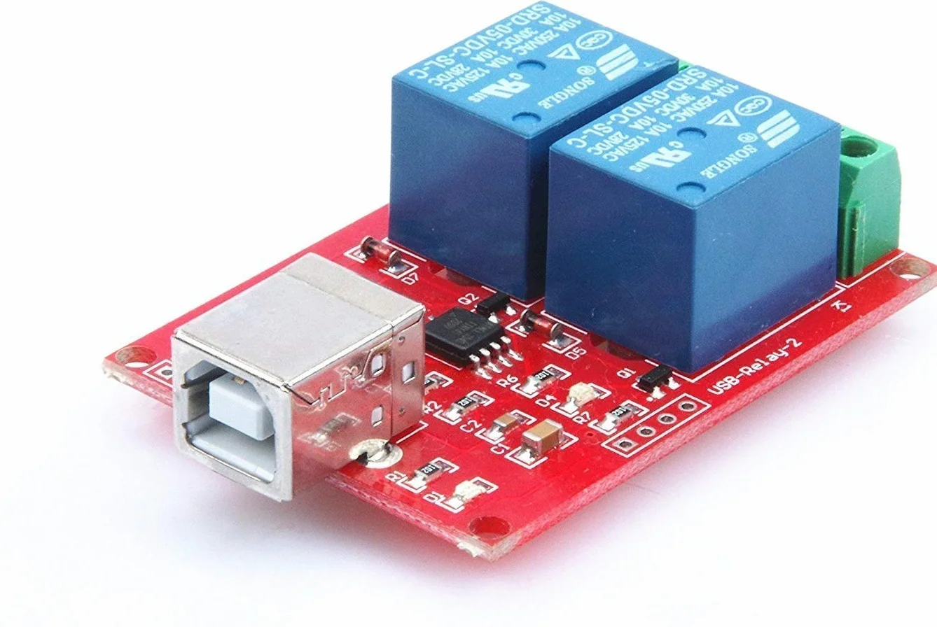 DollaTek DC 5V 2-kanałowy moduł przekaźnika USB sterownik przełącznik PC Intelligent Control