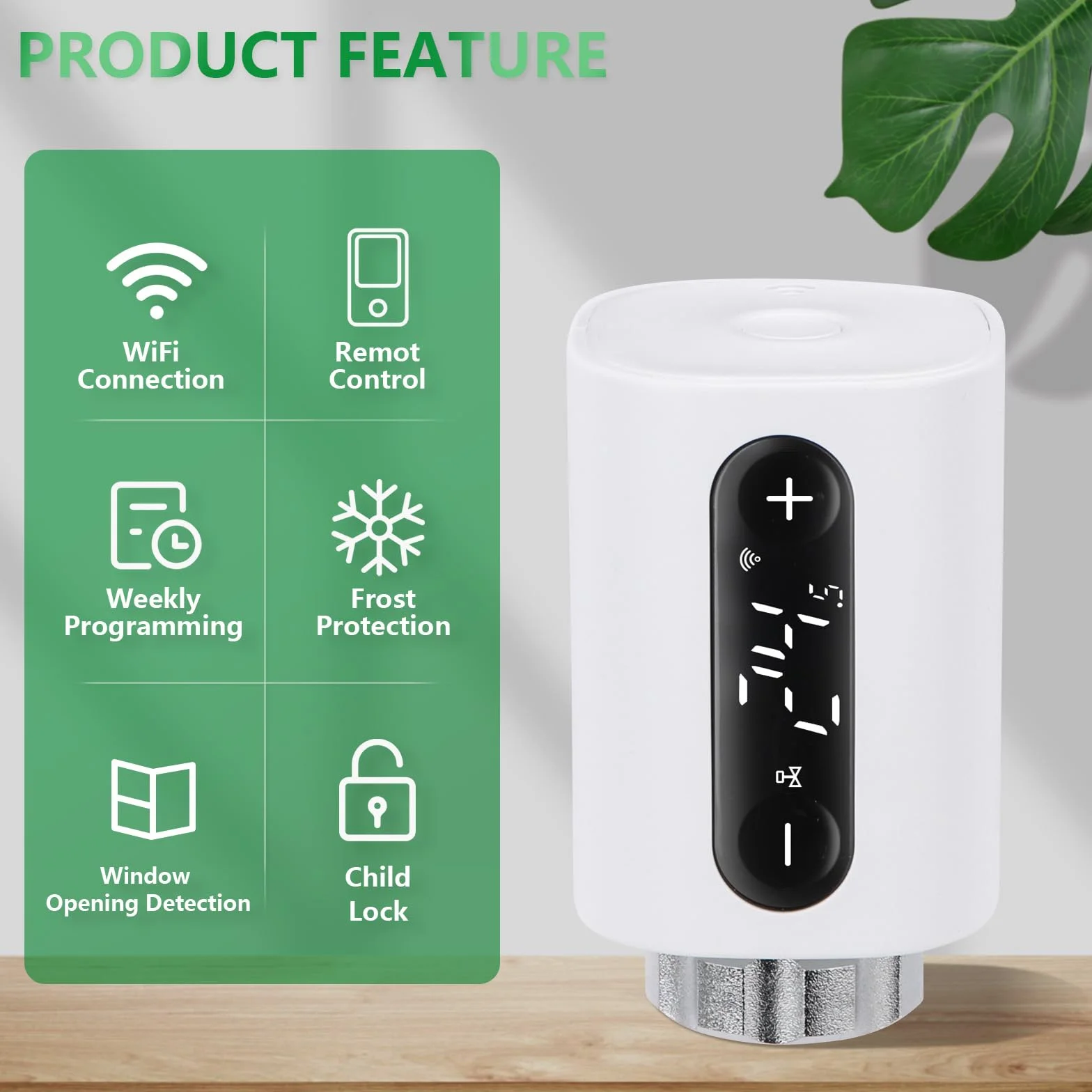 Wengart Termostat grzejnikowy WIFI WG360 2,4 GHz Tuya APP TRV programowalny