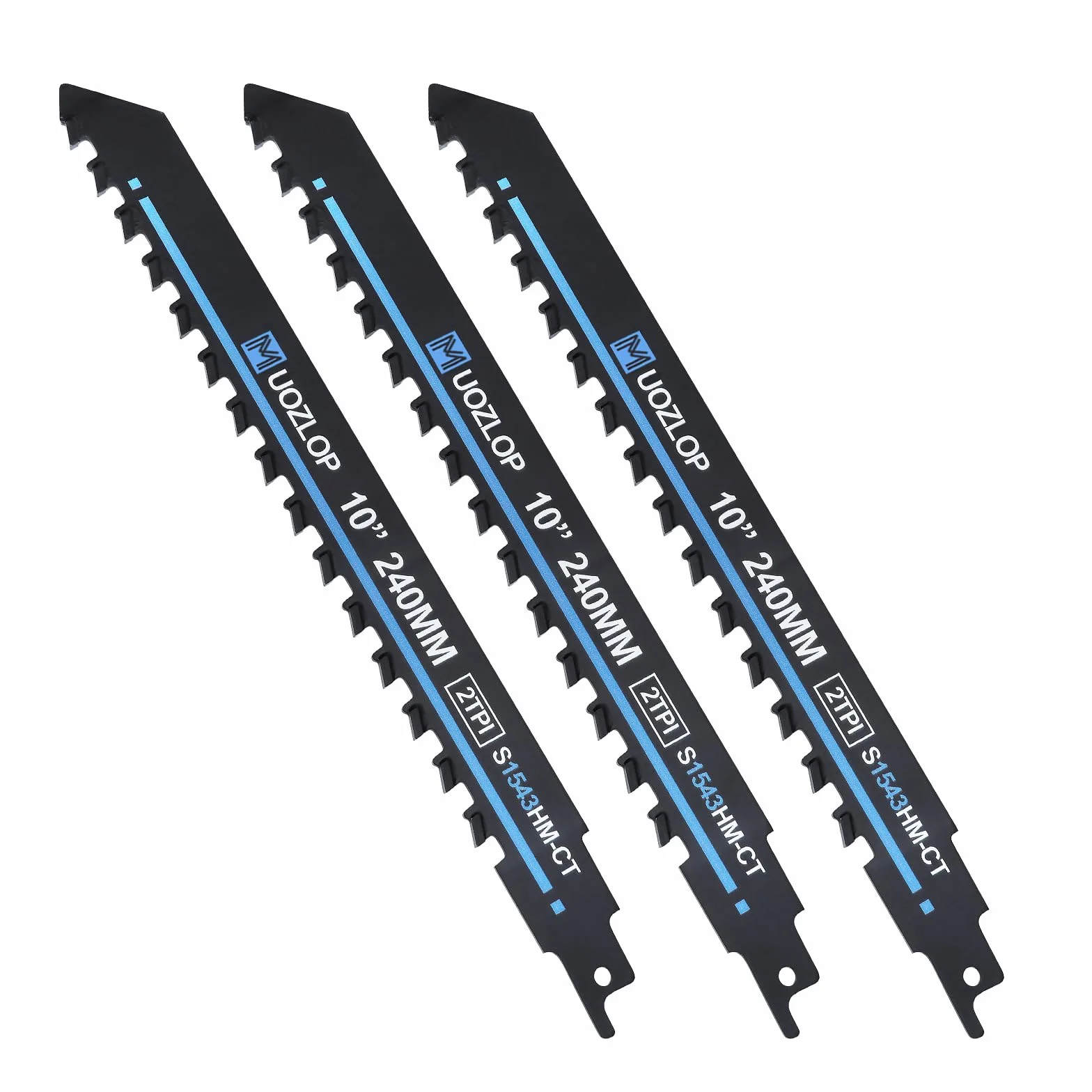Brzeszczoty do piły szablastej 240 mm 3 sztuki z twardego metalu do cegły betonu