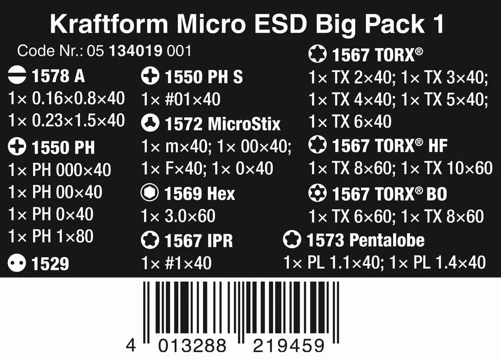 Wera Kraftform ESD Micro Big Pack 1