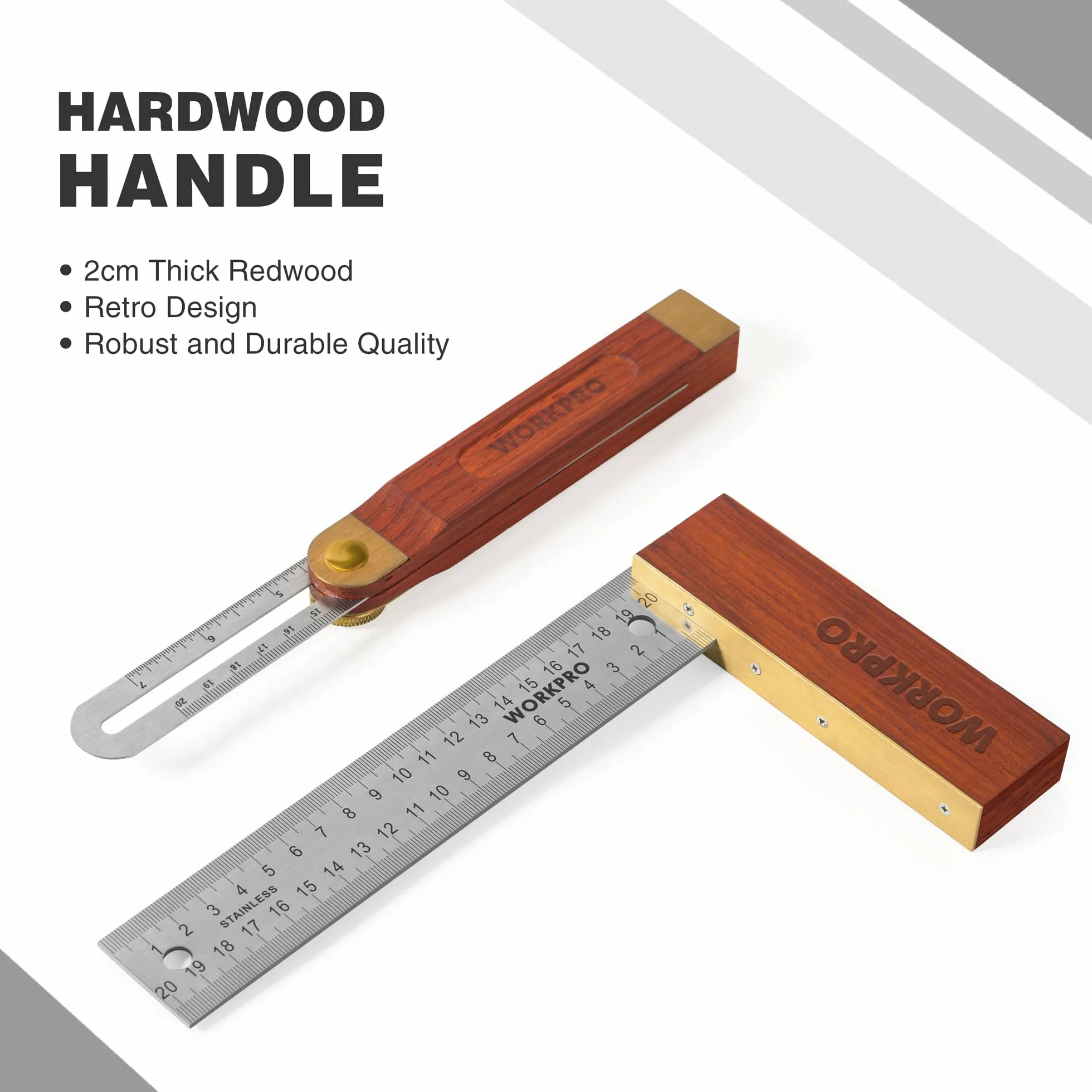Workpro Zestaw Kwadratów Stolarskich 2-Częściowy 8 Cali 200 mm 9 Cali 230 mm