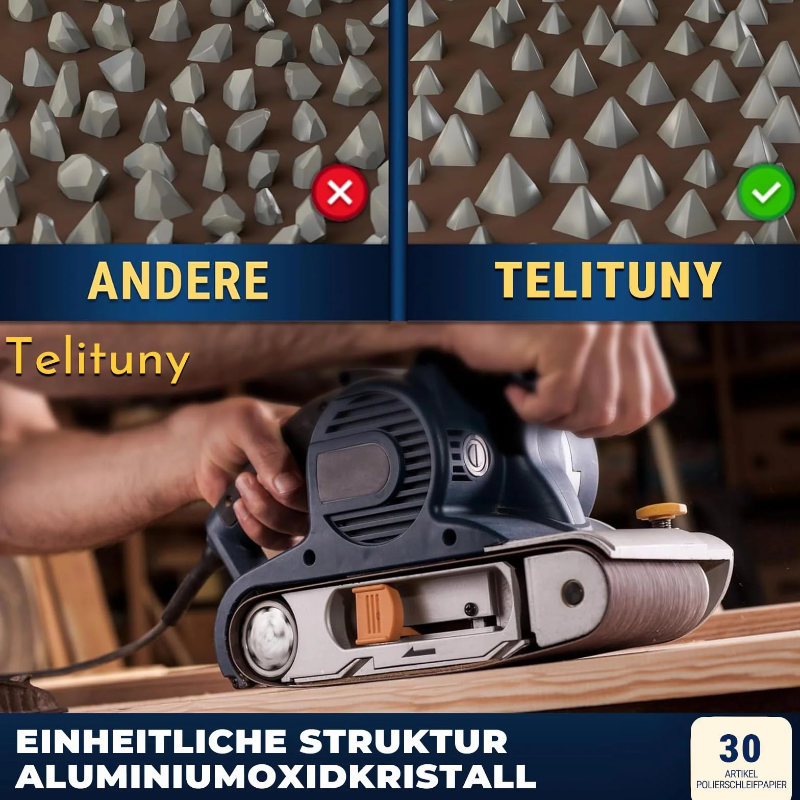 Taśmy szlifierskie 30 x 330 mm 80/240/800 30 sztuk do szlifierek