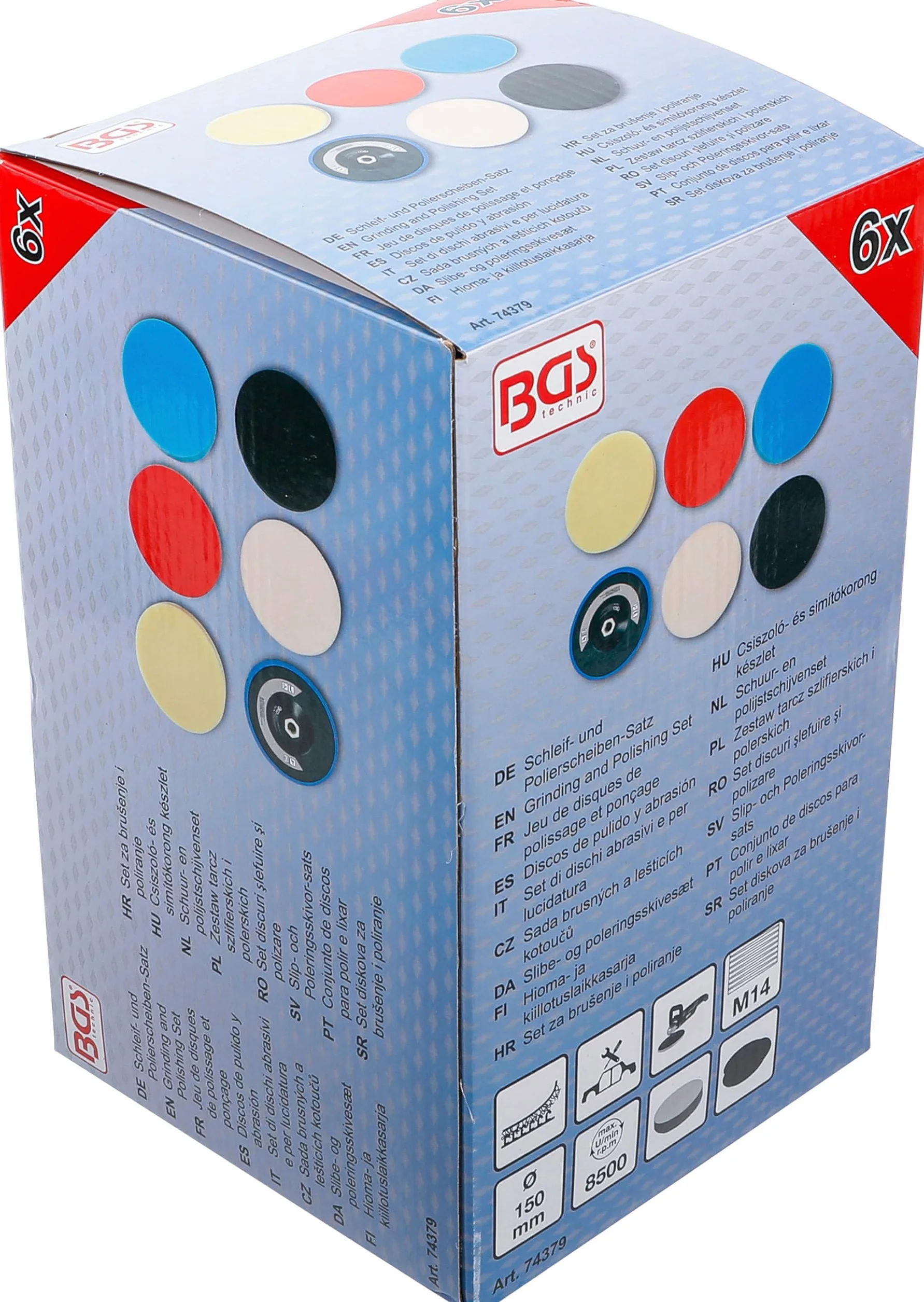 BGS 74379 Zestaw gąbek polerskich Ø 150 mm 6 szt.