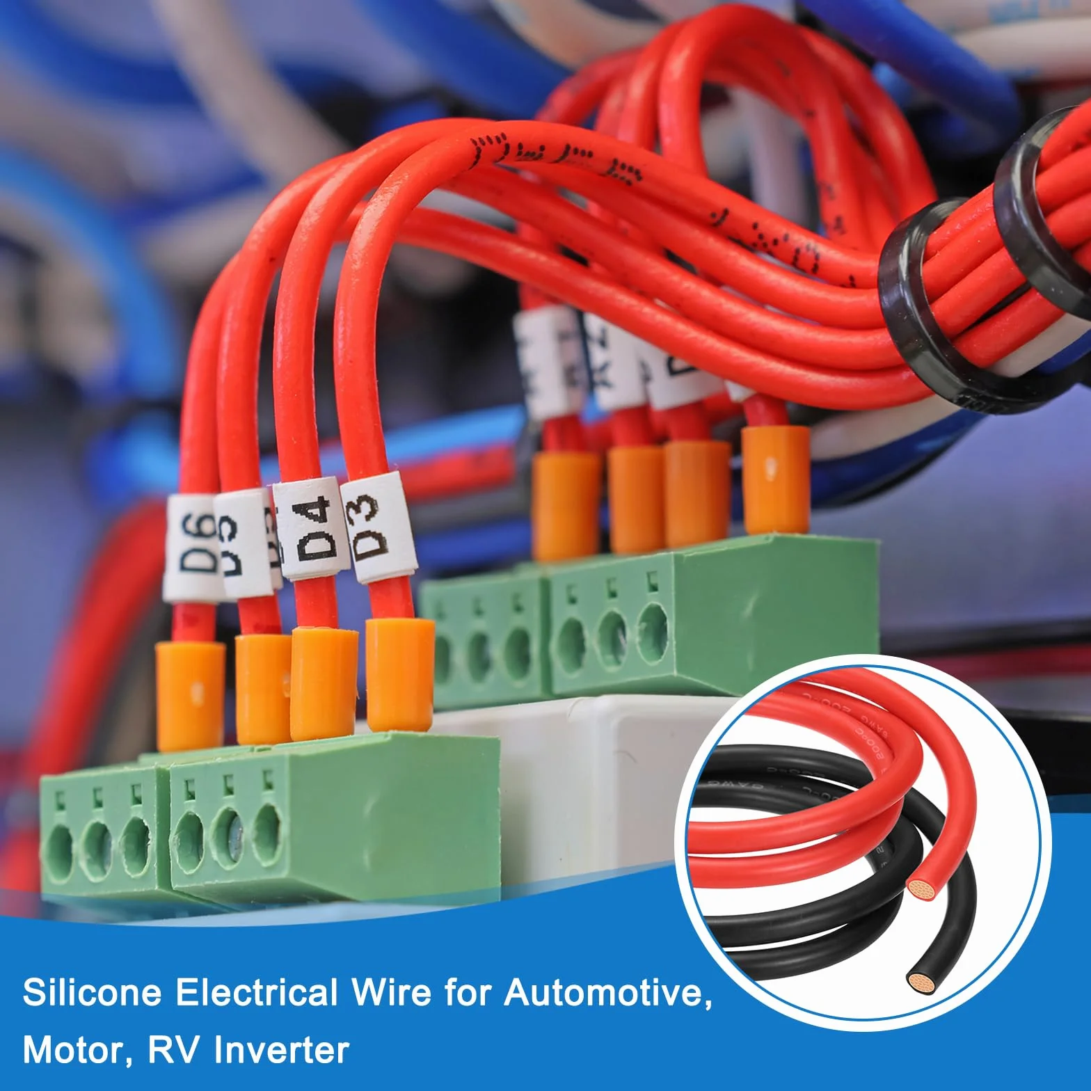 QUARKZMAN kabel silikonowy 18 AWG 1 m 600 V 200C drut pleciony ocynkowany miedź czerwony czarny 2 sztuki