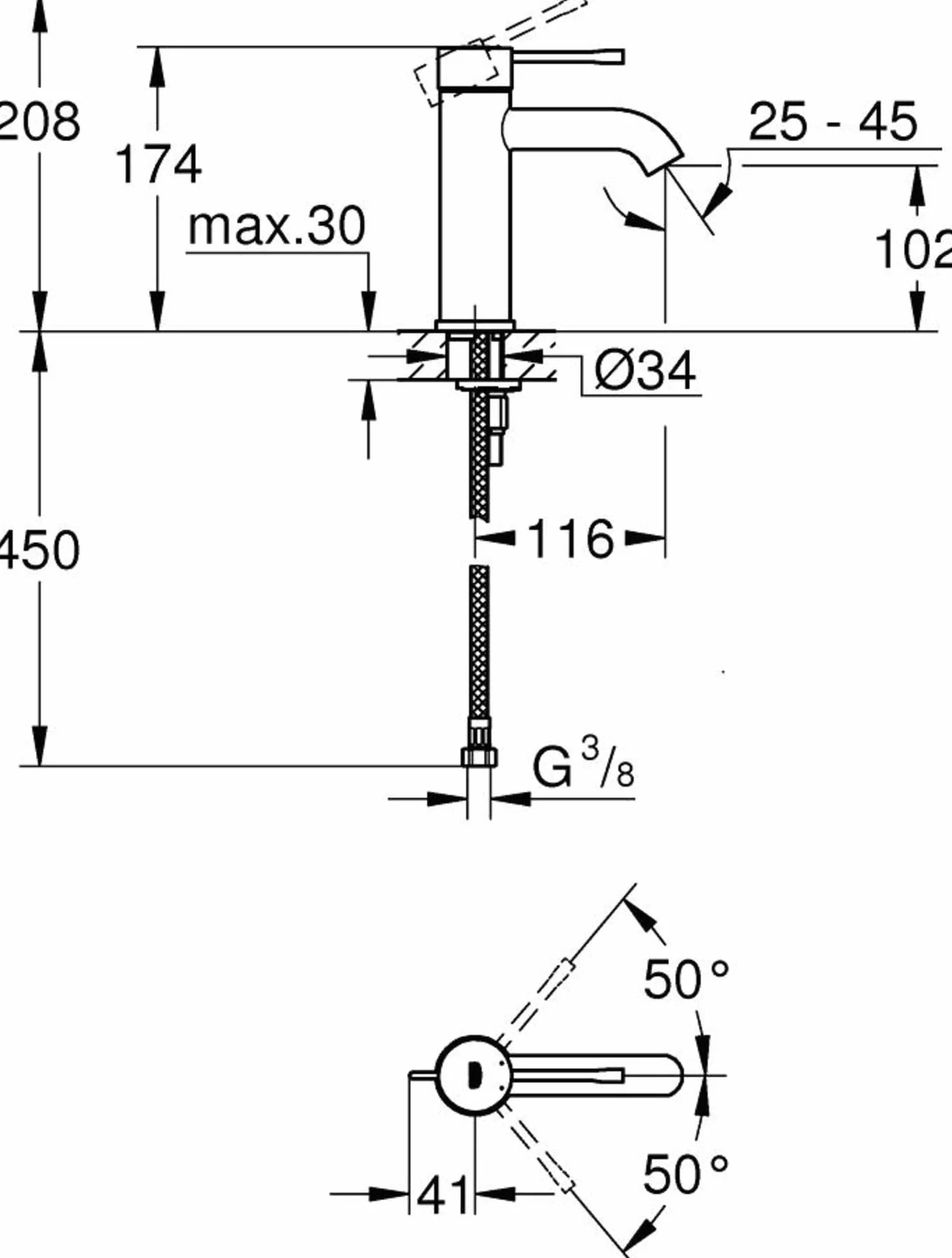 Grohe Essence Bateria umywalkowa DN 15 Rozmiar S