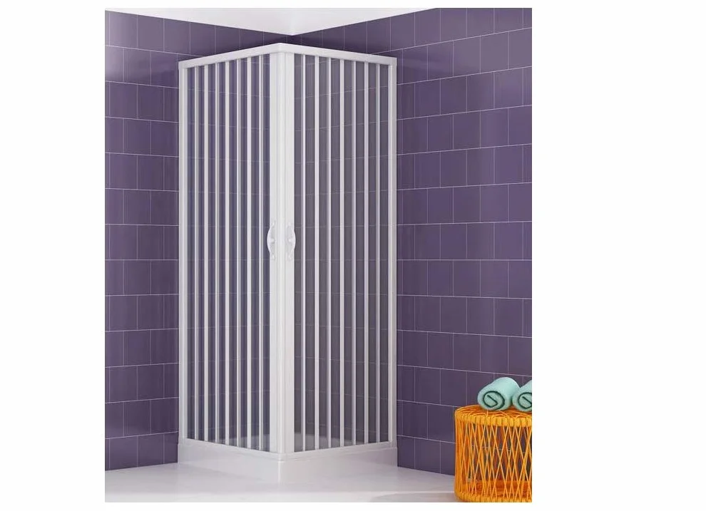 Kabina prysznicowa PVC 80x80 cm 175 cm narożna składana drzwi biała