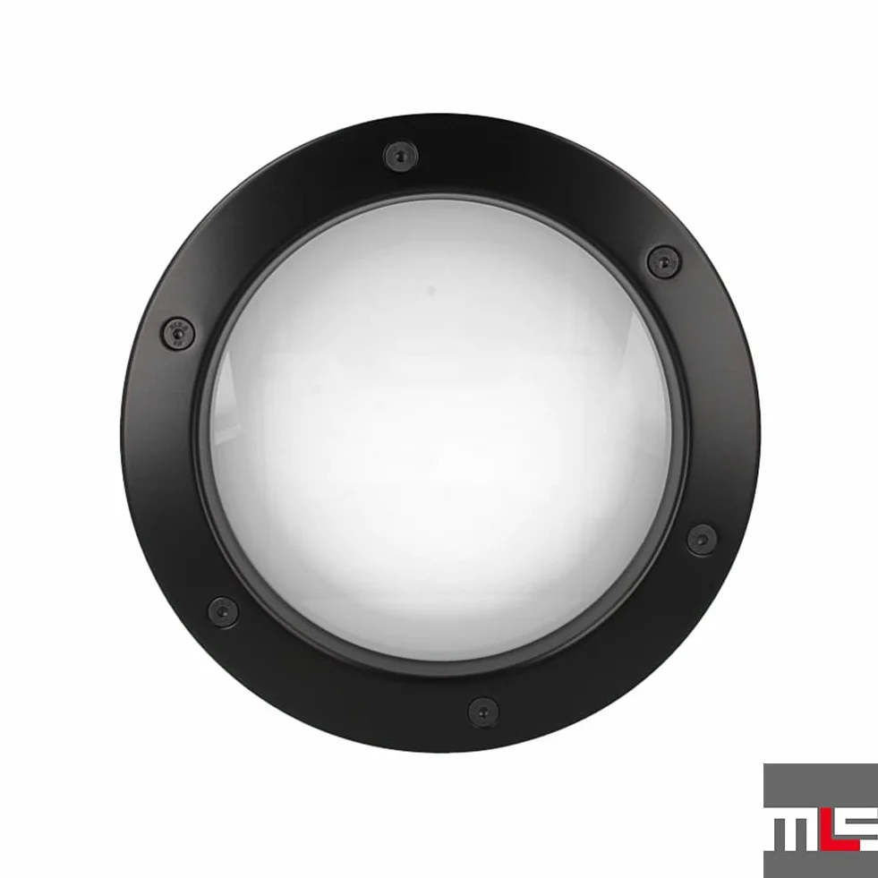 MLS B4000 Bulaj do Drzwi z Aluminium, Szkło VSG, Średnica 300 mm, Czarny