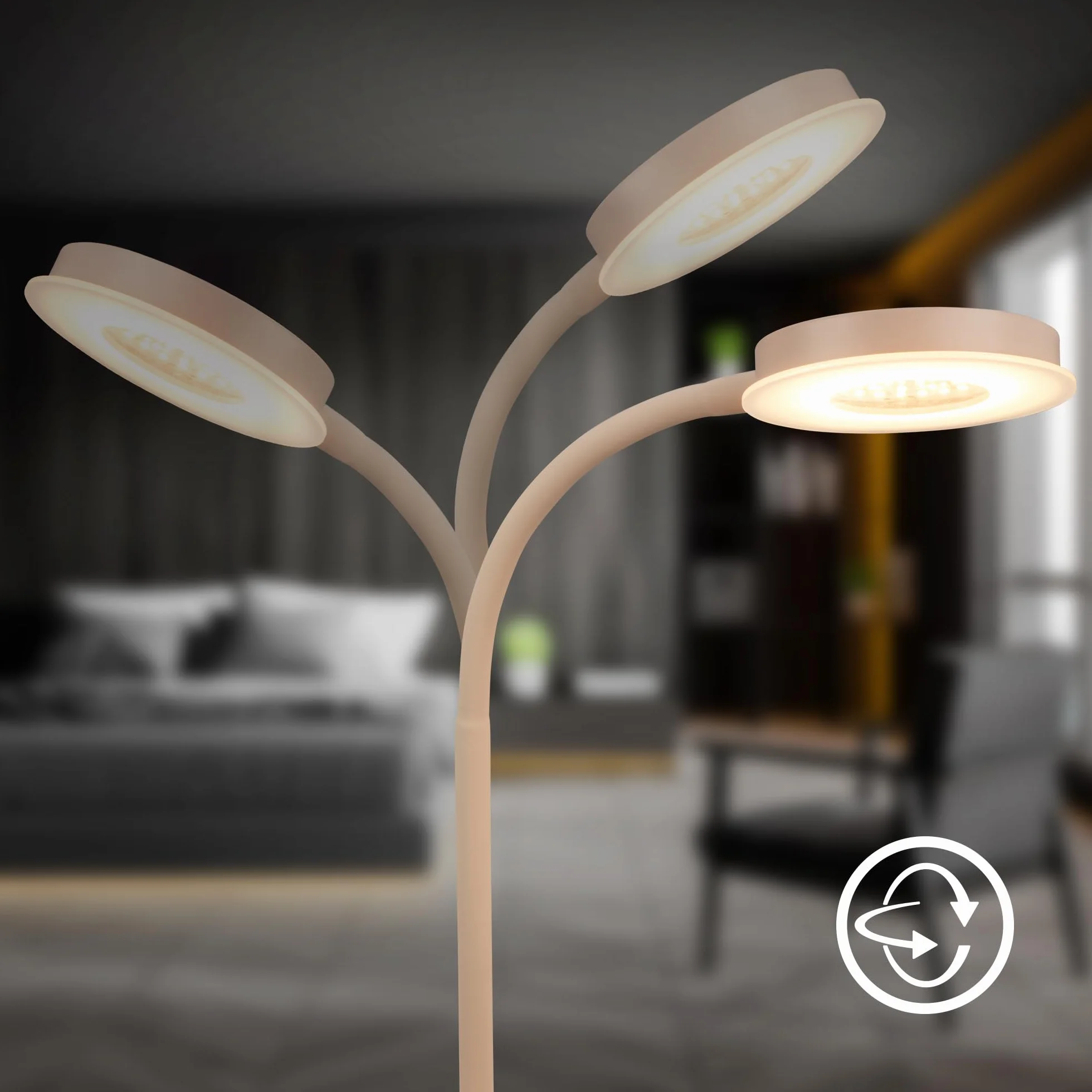 BRILONER Lampa biurkowa LED z dotykiem ściemniana obrotowa 13x55,5 cm beżowy