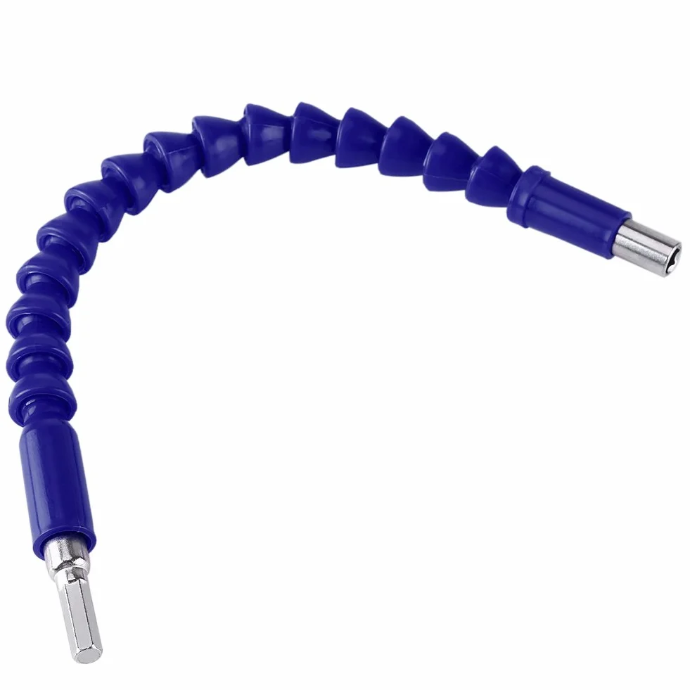 Elastyczny przedłużacz wkrętak 1/4" uchwyt sześciokątny 290mm do wiertarek elektronicznych niebieski