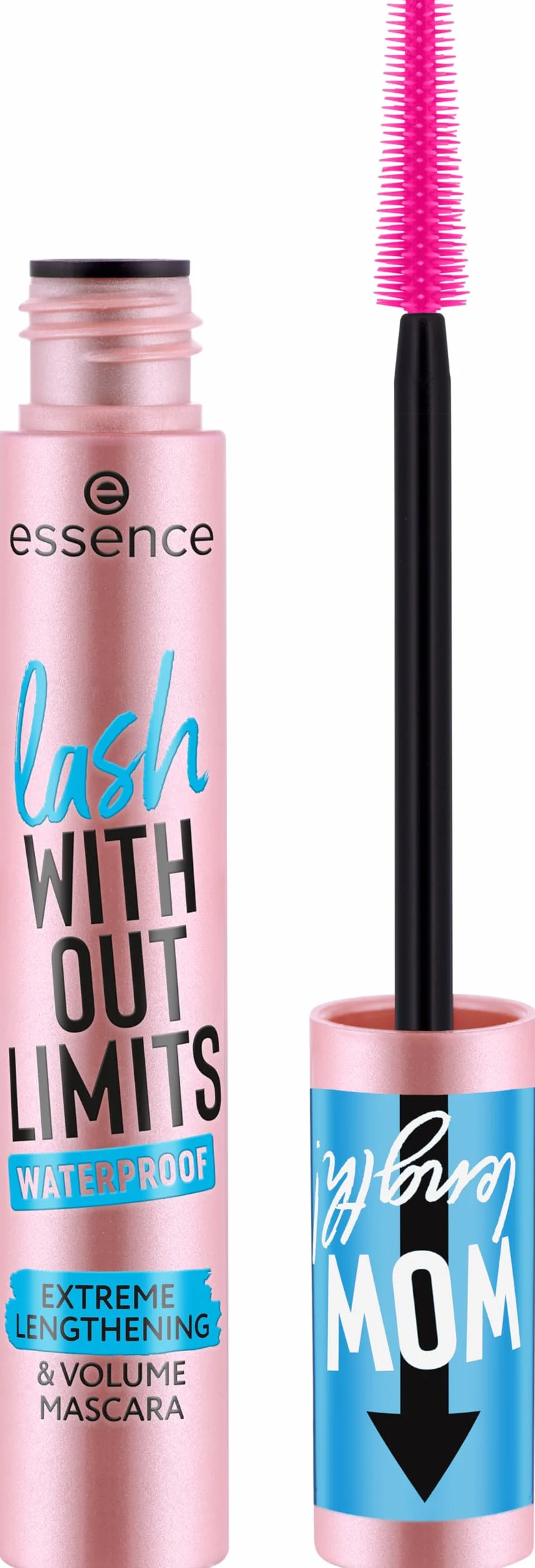 essence Wodoodporna maskara wydłużająca i pogrubiająca do rzęs lash WITHOUT LIMITS WATERPROOF EXTREME LENGTHENING & VOLUME, długotrwały, zwiększenie objętości, intensywnie czarny, wydłużanie (13ml)