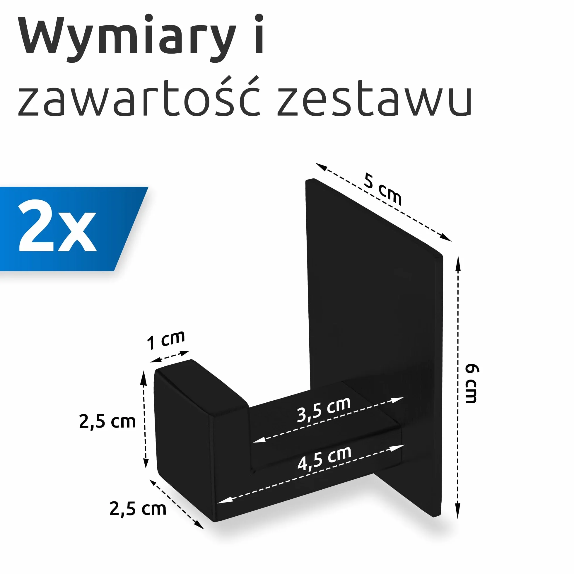 ECENCE Samoprzylepne haczyki na ręczniki ze stali nierdzewnej czarne, uchwyty ścienne bez wiercenia