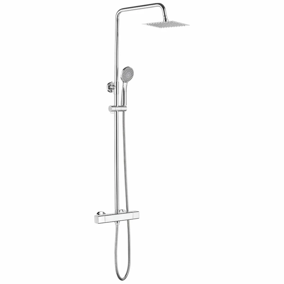 Ibergrif M20741 System prysznicowy z opryskiwaczem, karczochą, wążem, Chrome, srebrny