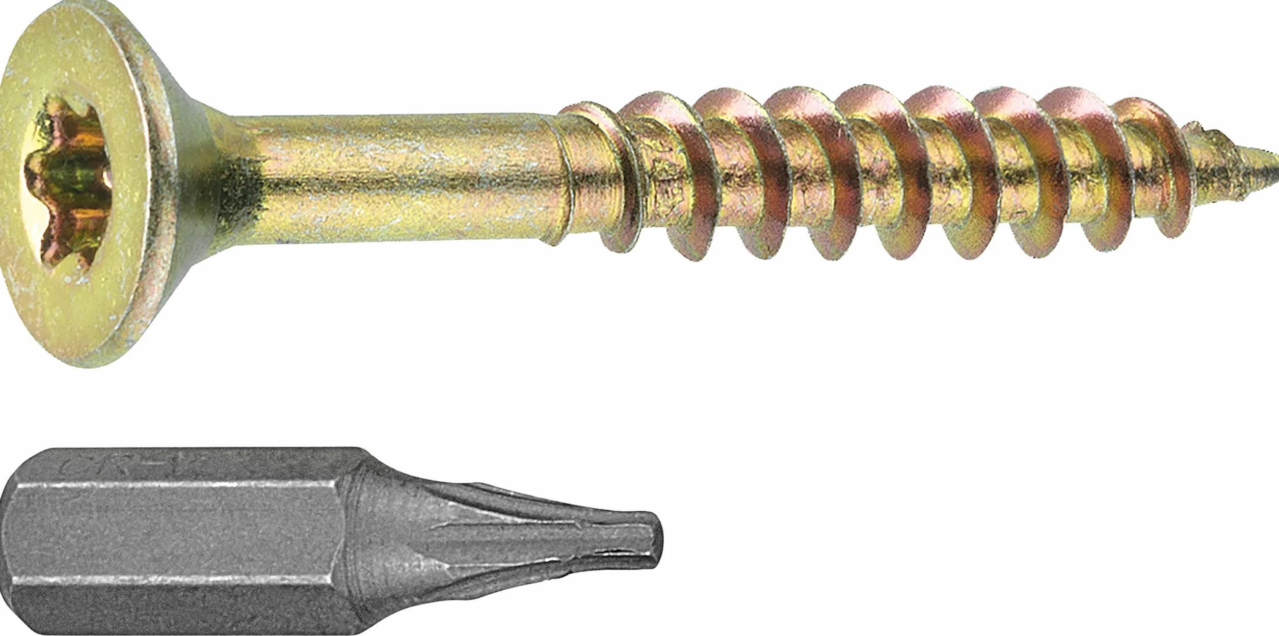 Connex Śruby uniwersalne 4,0 x 50 mm 425 sztuk łeb stożkowy napęd TX gwint częściowy żółty ocynkowany