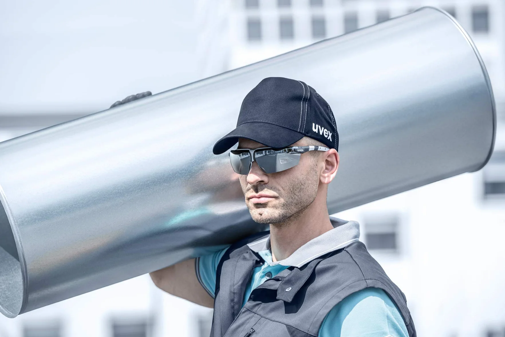 Uvex u-Cap Sport czapka ochronna na głowę z długim daszkiem i twardą obudową - rozmiar 60 do 63 cm