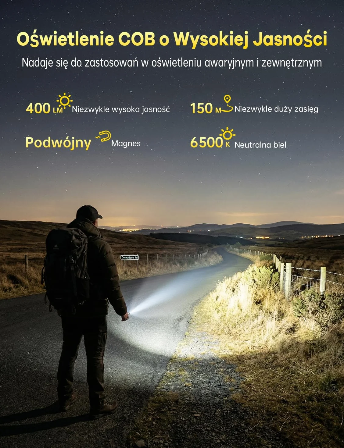Jeebel Mini Latarka LED 400 Lumenów USB Ładowania, EDC Magnetyczna IP65, Boczne Światło UV/Biały/Czerwony/Niebieski