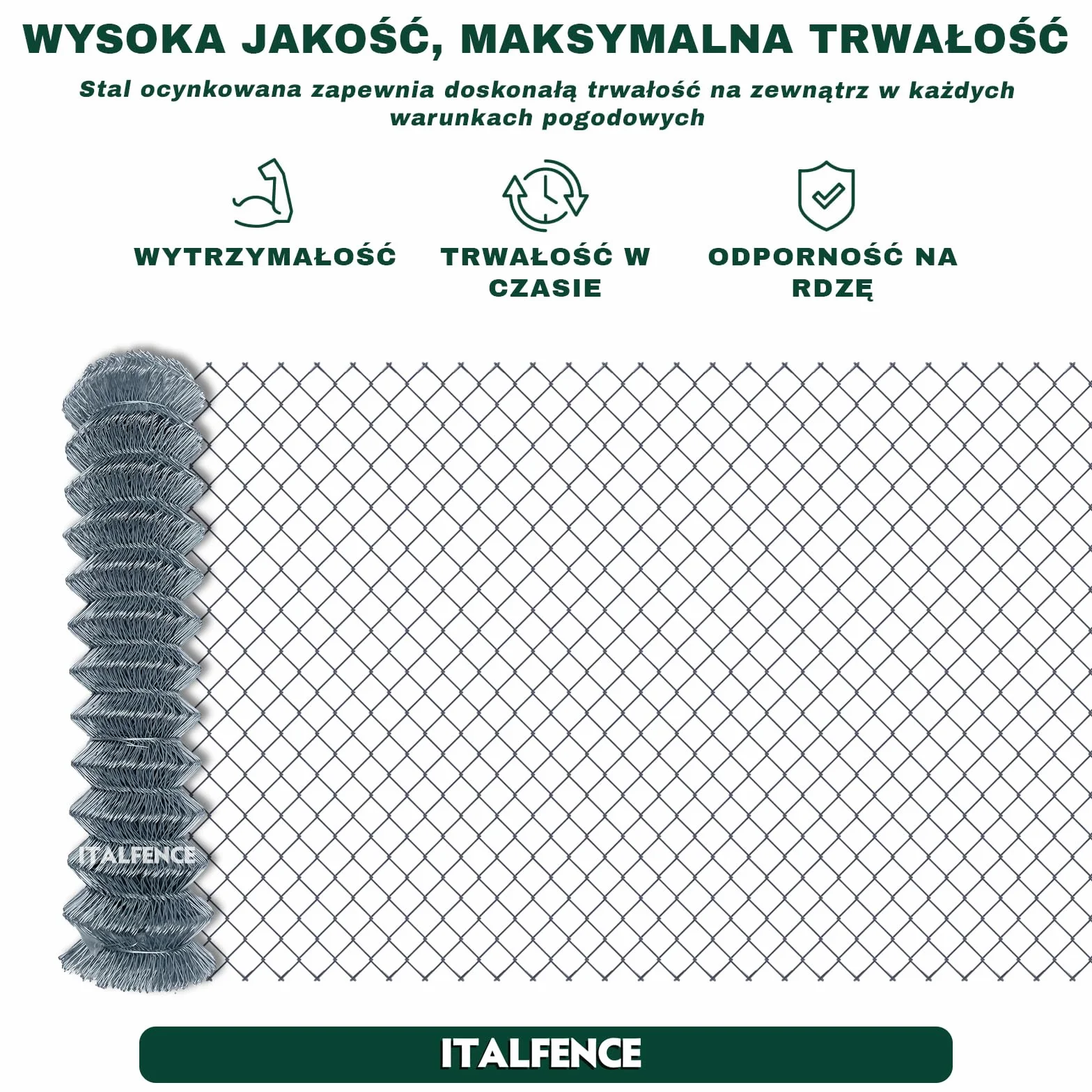 Siatka ogrodzeniowa pleciona ocynkowana 25m 100cm Ø1,80mm