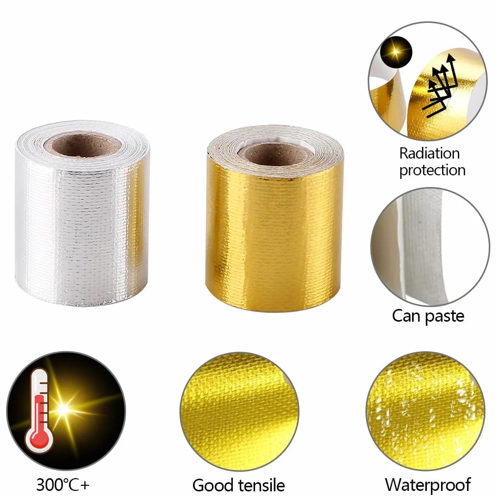 Taśma odblaskowa termorefleksyjna 5m x 5cm Aluminiowa złota