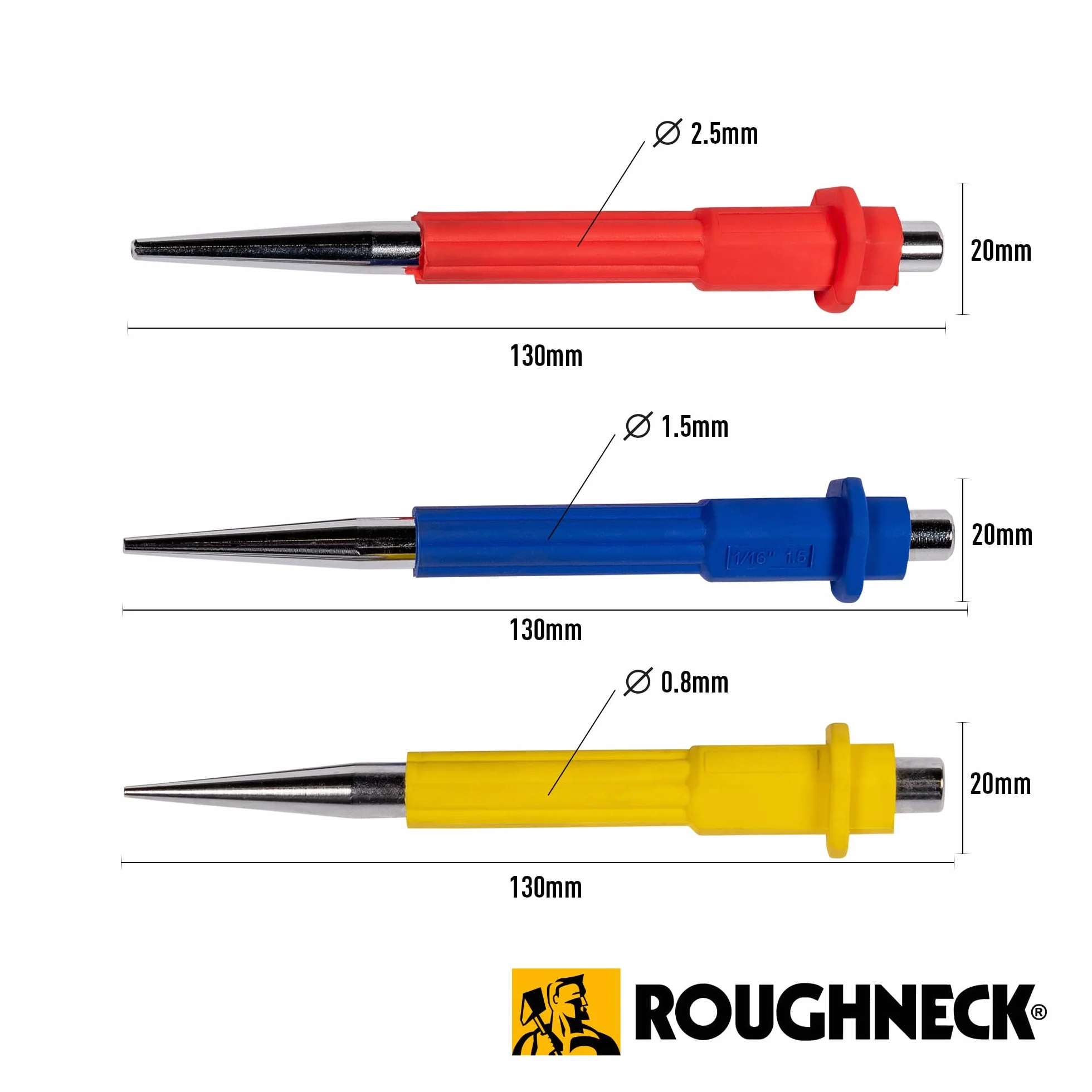 Roughneck ROU31177 zestaw dziurkaczy do paznokci 3 szt
