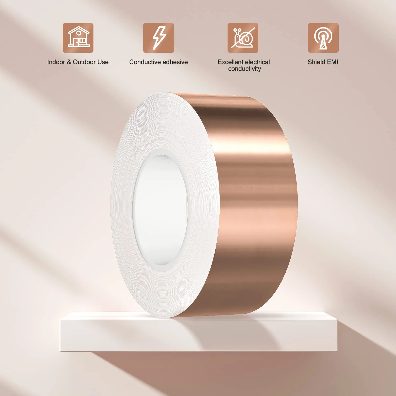 Taśma miedziana przeciw ślimakom 50 mm x 20 m samoprzylepna ochrona ogrodzenia EMI