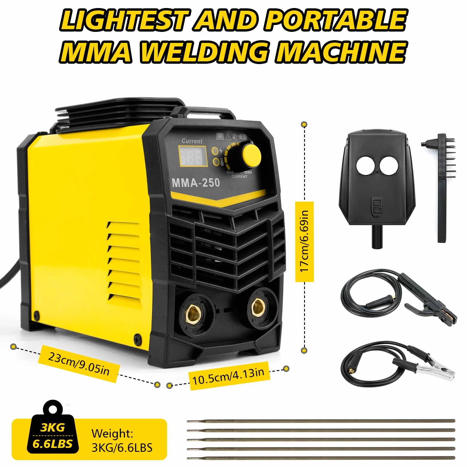 Spawarka elektrodowa MMA 250A 220V IGBT DC z wyświetlaczem LED