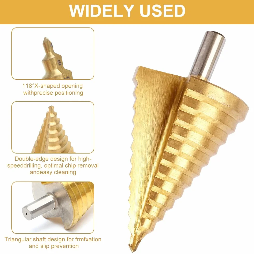 Wiertło stopniowe do metalu 4-52 mm, 13 stopni, stal nierdzewna