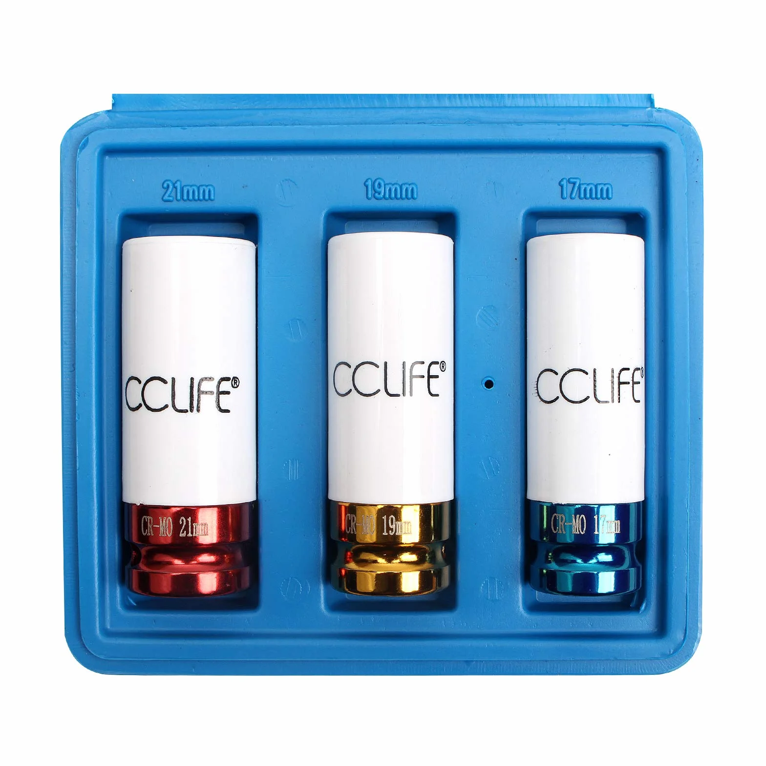 CCLIFE Nasadki udarowe 1/2" Zestaw kluczy nasadowych 17-19-21mm 3szt