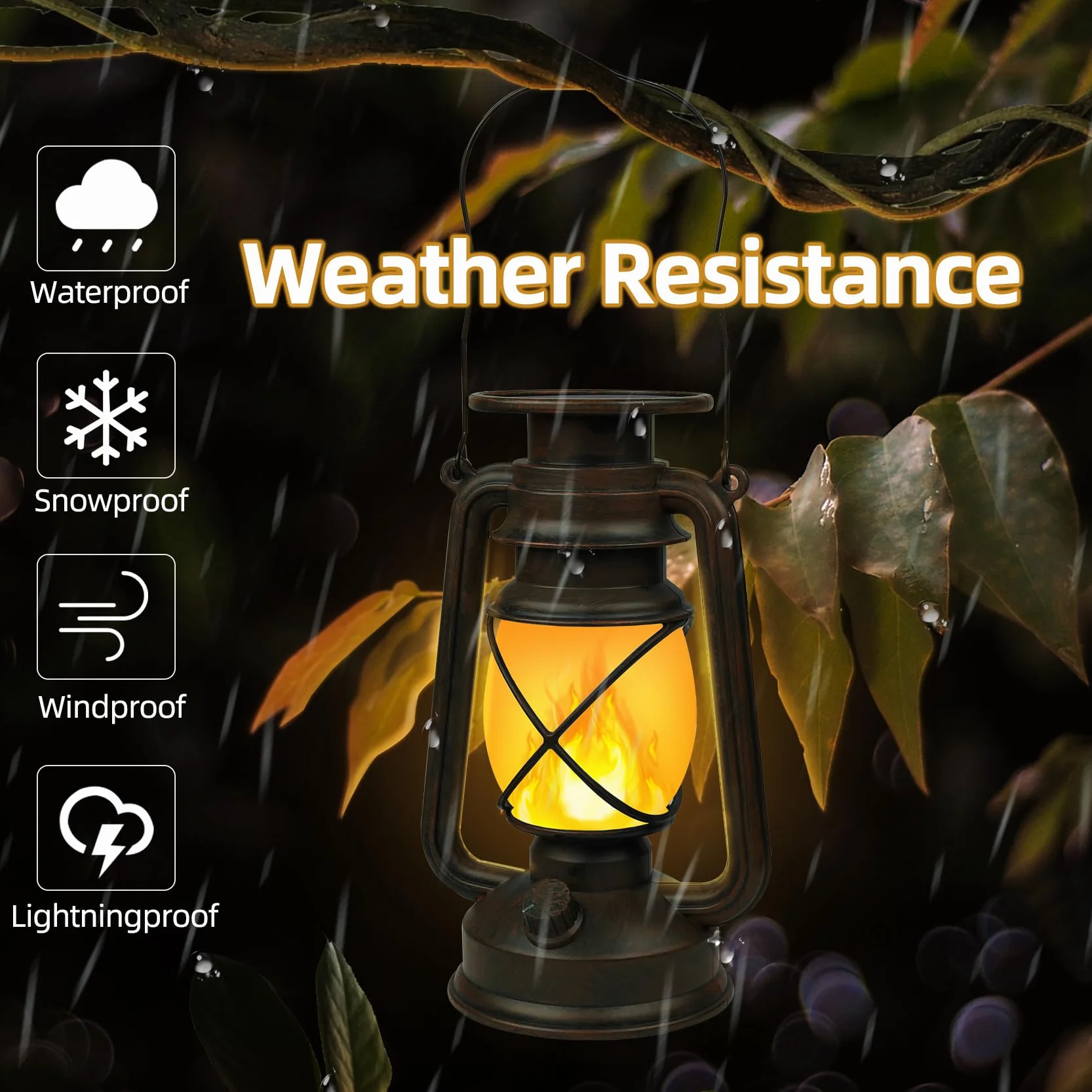 Shinmax Latarnia do użytku na zewnątrz, w stylu retro, 2 sztuki, efekt płomienia, lampa solarna do użytku na zewnątrz, wisząca latarnia, odporna na warunki atmosferyczne, na kemping (solarna)