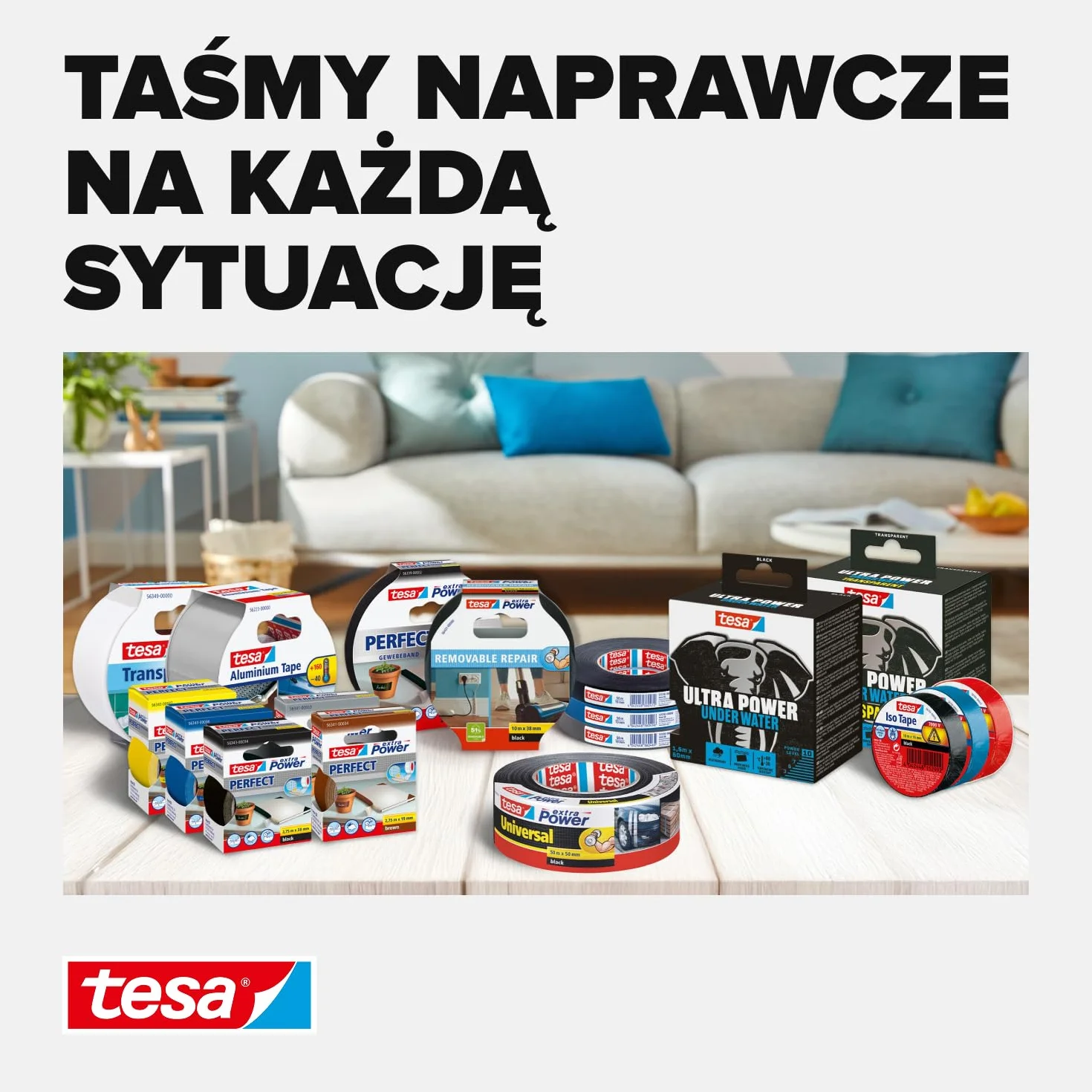 tesa extra Power Removal Repair – wytrzymała taśma materiałowa o mocnym kleju – łatwa do ręcznego rozdzierania – taśma naprawcza usuwalna bez śladów – 10m x 38mm – czarna