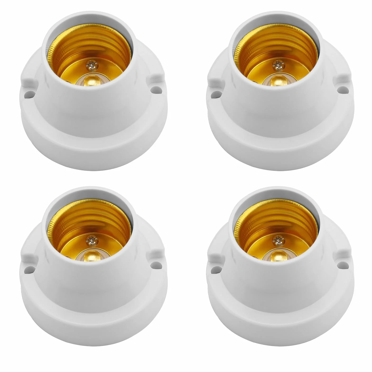 Oprawki E27 uniwersalne do przykręcania adapter cokołu lampy LED biały 4 sztuki