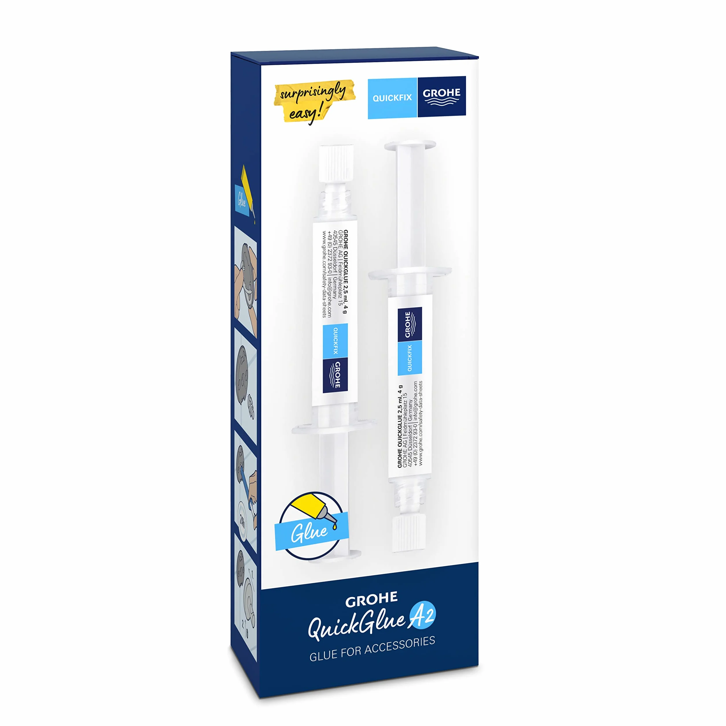 Grohe QuickFix klej QuickGlue A2, klej bez wiercenia, 2 punkty mocowania, nr ref. 41128000