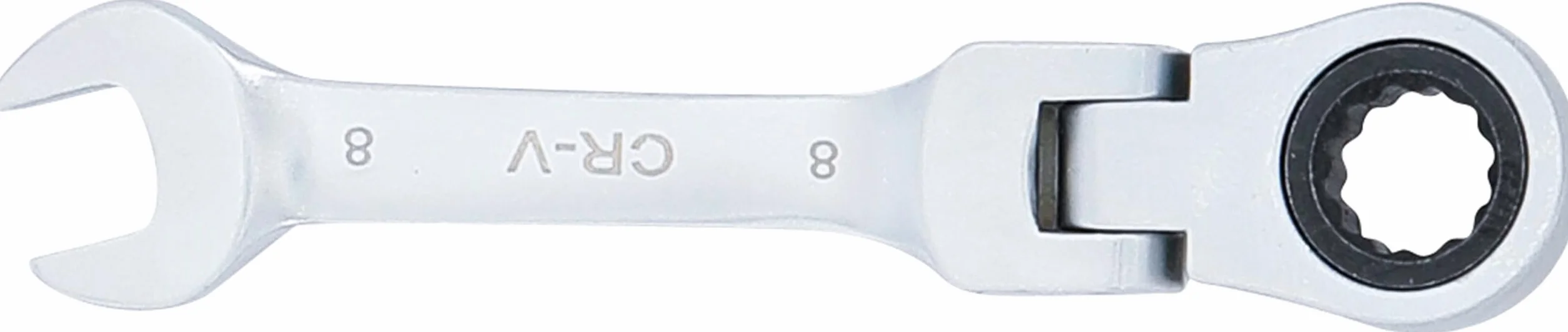 BGS 6908 Klucz płasko-oczkowy z grzechotką krótki łamany 8 mm