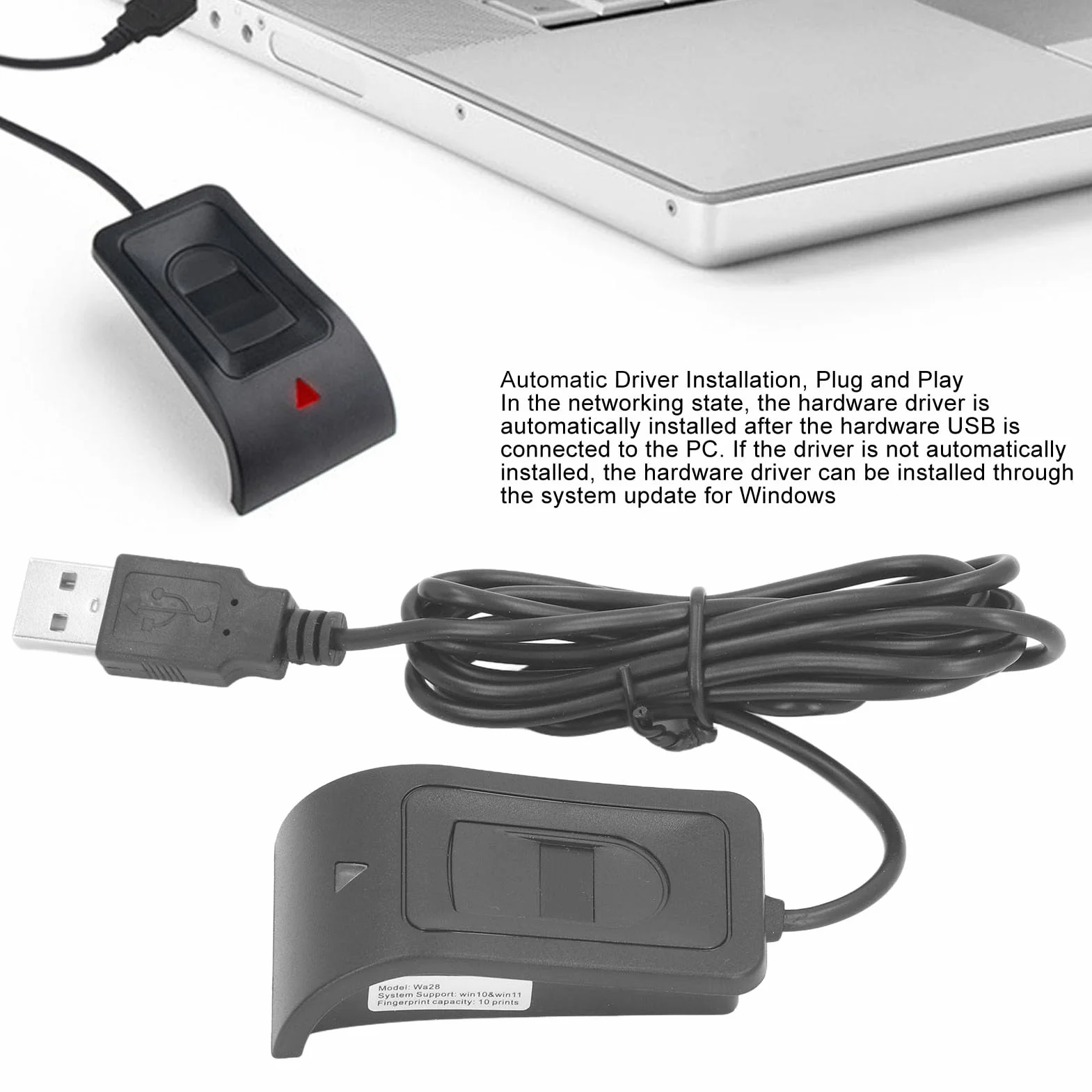 Czytnik Linii Papilarnych USB DC5V Pojemnościowy Skaner Biometryczny Plug and Play Windows 10