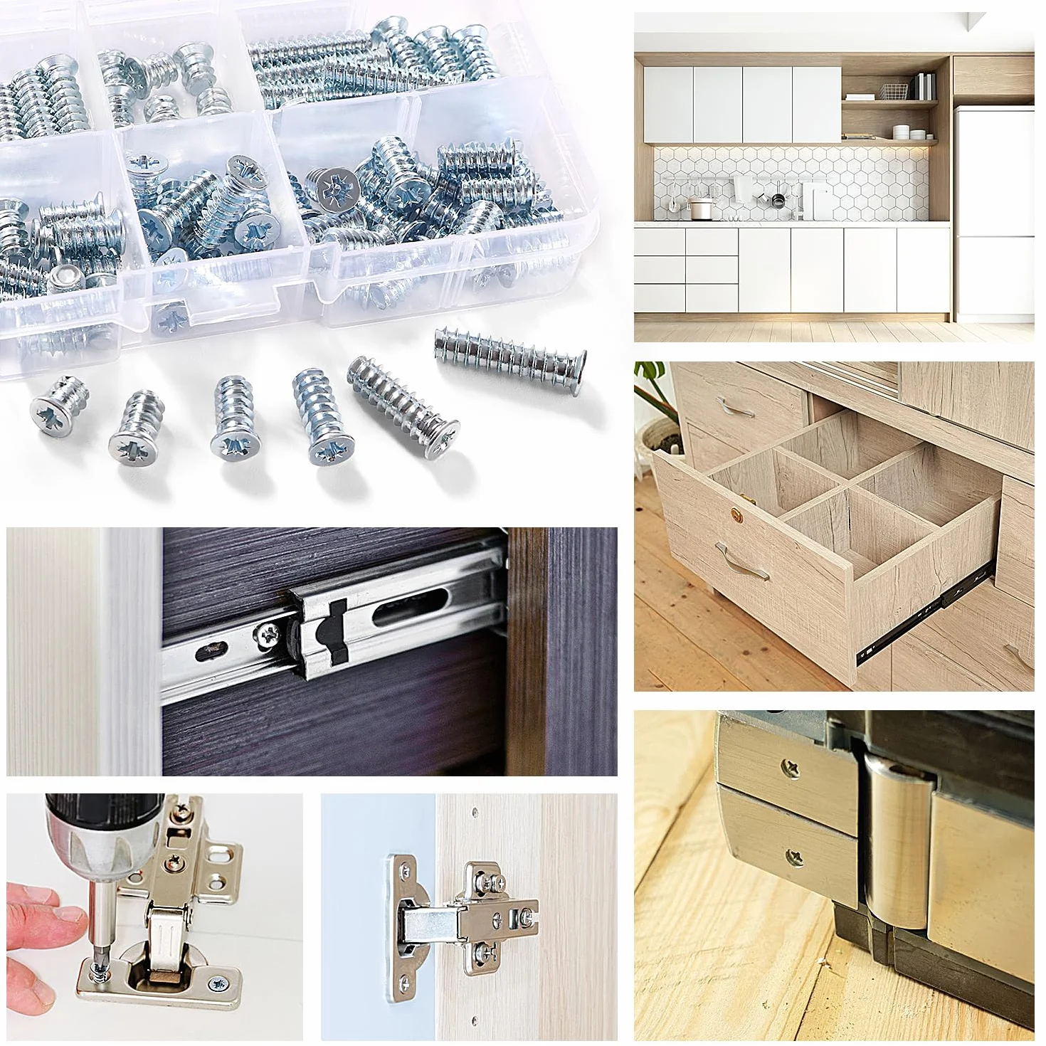 VooGenzek 80 Sztuk M6.3 Euro Screws Śrub Meblowych do Prowadnic Szuflad