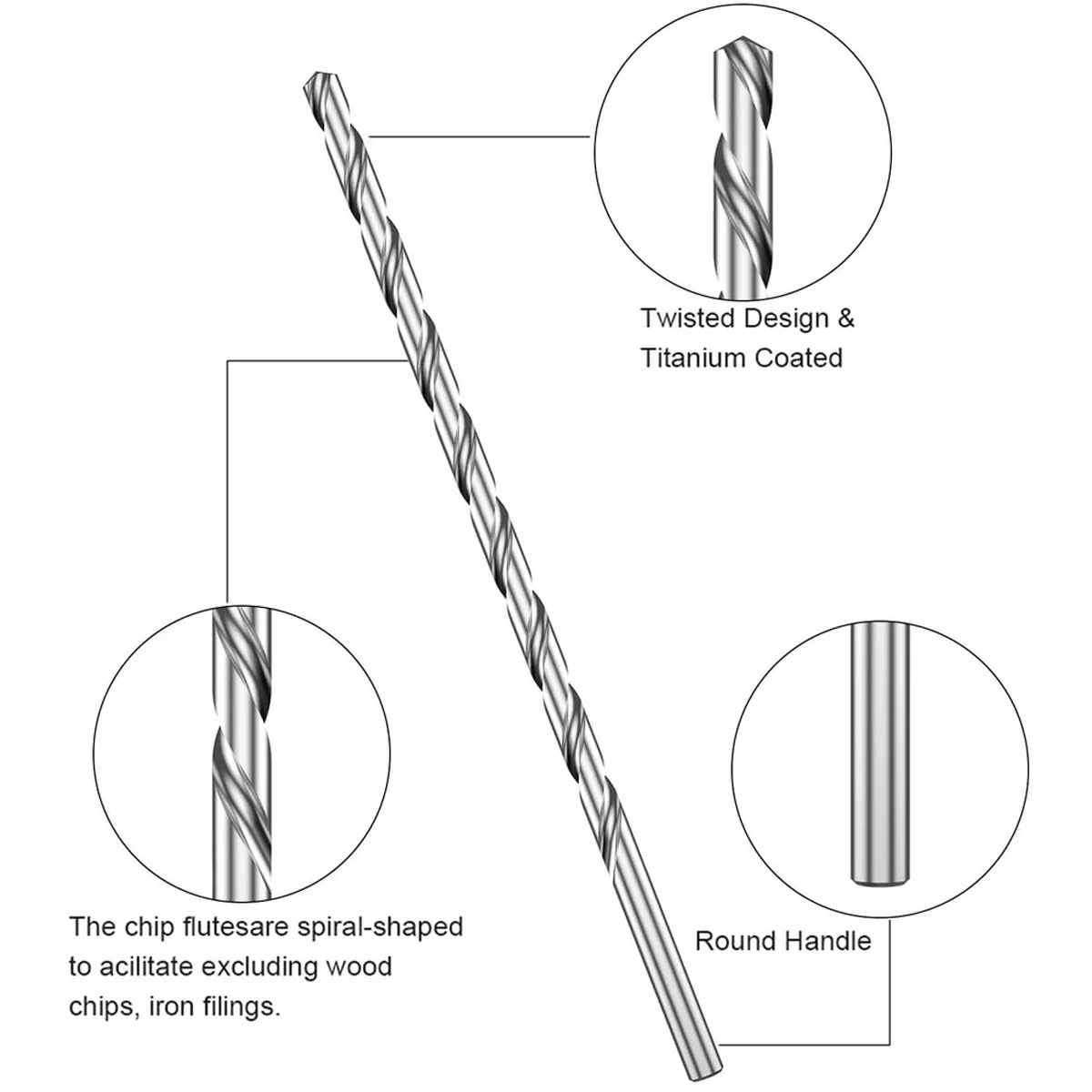 Wiertło do Metalu 200 mm x 3 mm Długie, do Drewna Tworzywa Sztucznego Aluminium