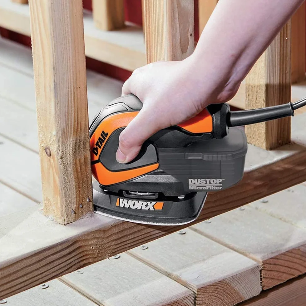 WORX WX648 szlifierka 65 W 230 V ergonomiczna ręczna Duststop mikrofiltr