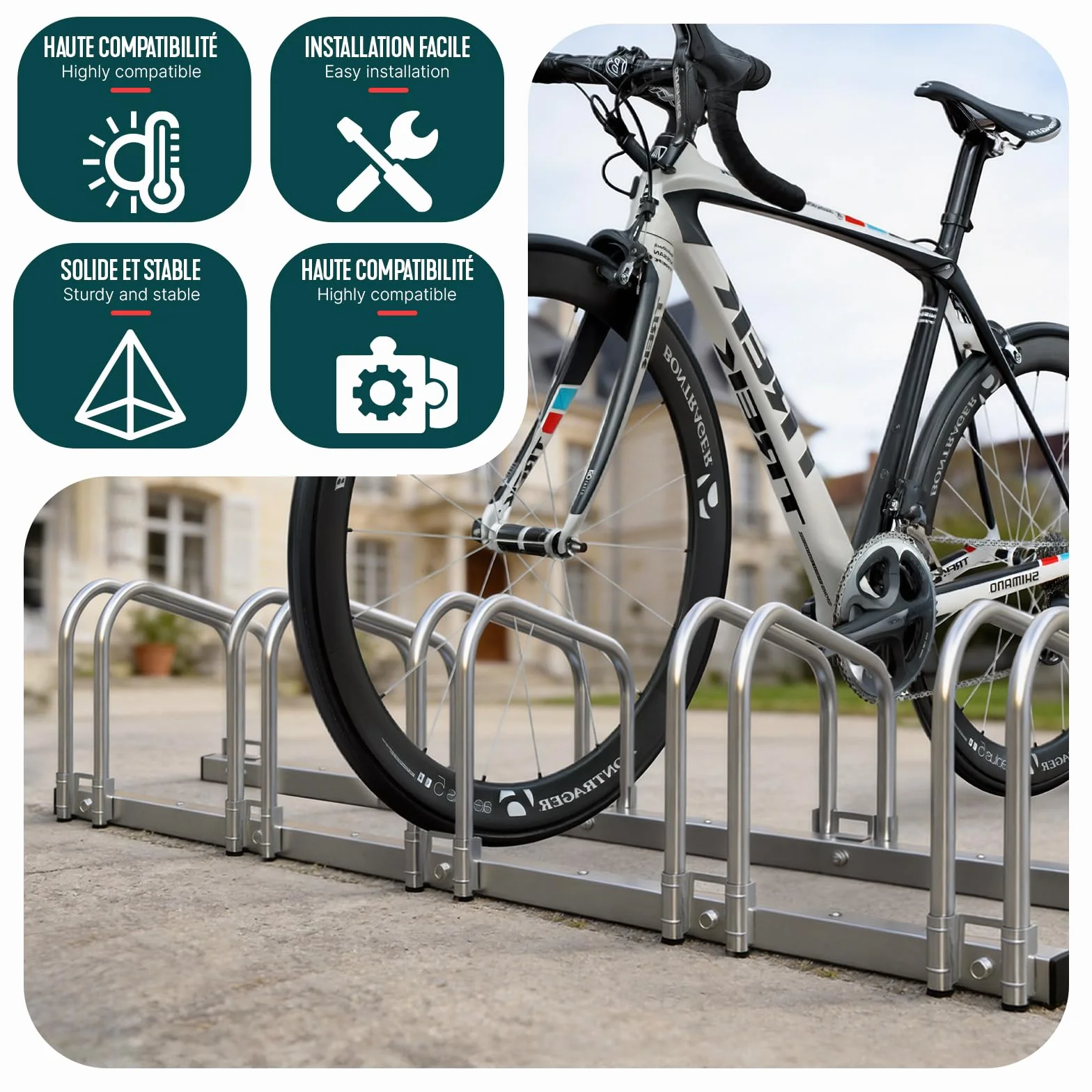 VOUNOT 4 stojak na rowery montowany na podłodze lub na ścianie bagażnik rowerowy do garażu bagażnik rowerowy do przechowywania rowerów stojak blokujący