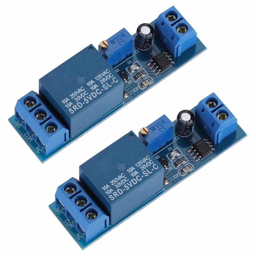 Diyeeni 2 szt. Moduł przekaźnika NE555 Regulowany z opóźnieniem 0-10 sekund 5 V