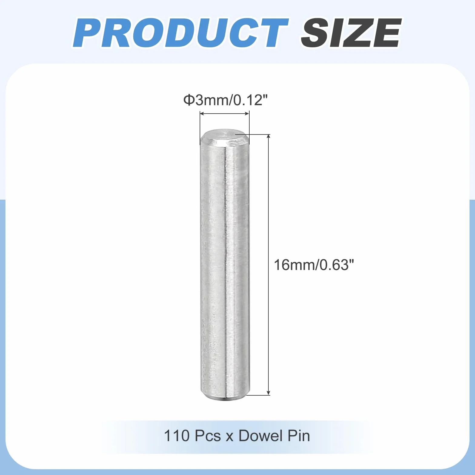QUARKZMAN 110 sztuk kołków rozporowych 3 mm x 16 mm trzpień podporowy do regału ze stali nierdzewnej 304 kołki do regałów szafek mebli niklowane srebrne powlekane