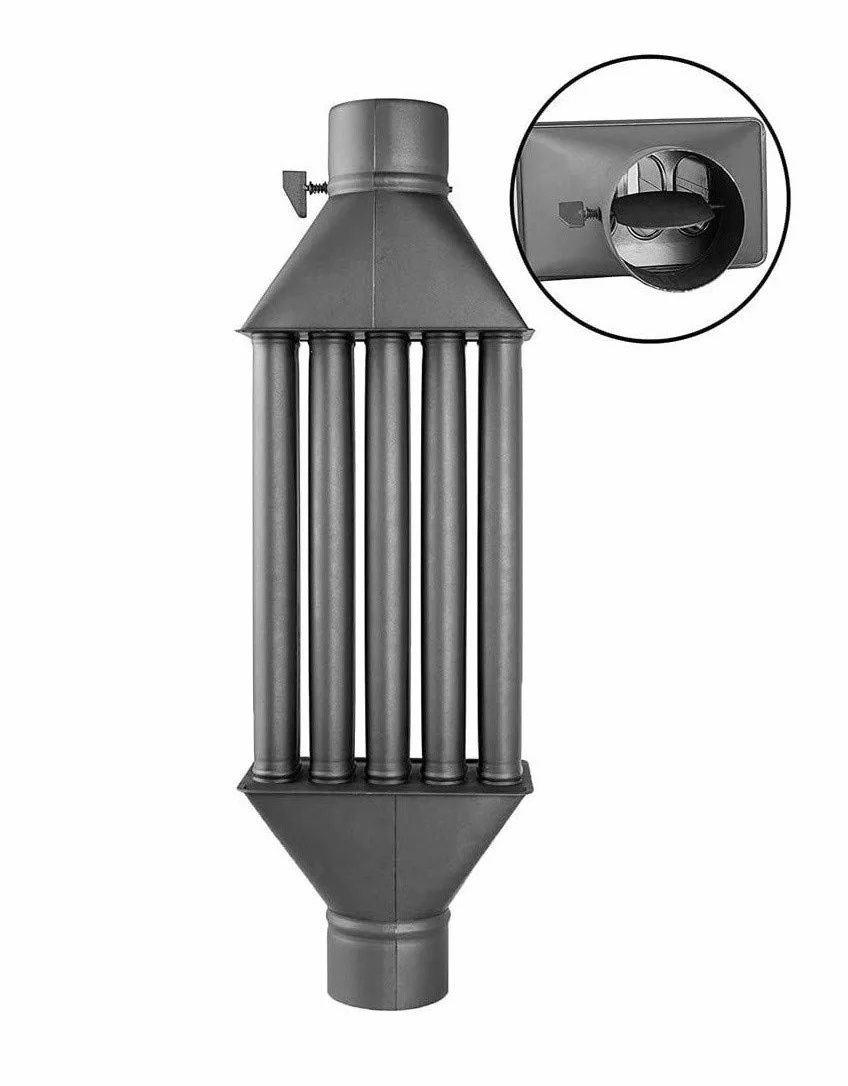 Wymiennik ciepła kominowy 130 mm 5 rur XL z zaworem grzejnikowym