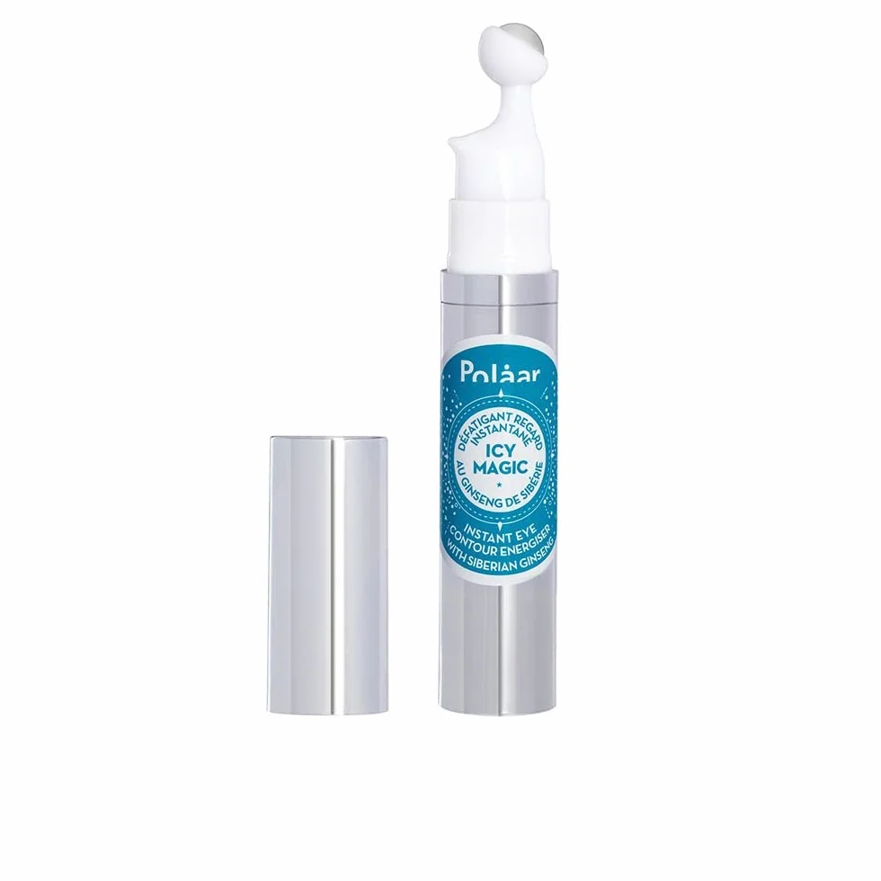 Polåar - Icy Magic Instant Eye Roll-On con Ginseng Siberiano - Cuidado Ocular Antiojeras y Antibolsas - Perla metálica descongestionante - 92% Natural, Vegano, Fabricado en Francia, Sin perfume - 10ml