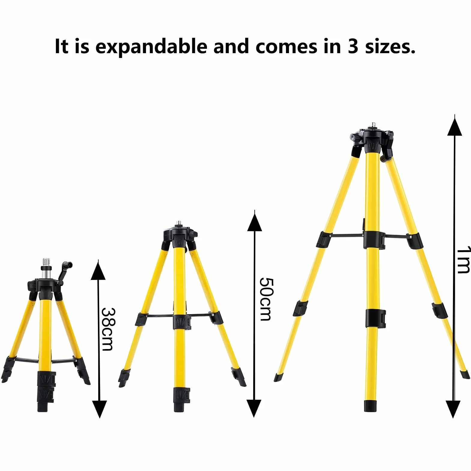 Statyw poziomicowy laserowy 100 cm, regulowany, stalowy, gwint 5/20.3 cm i 1/10.2 cm, 150 kg