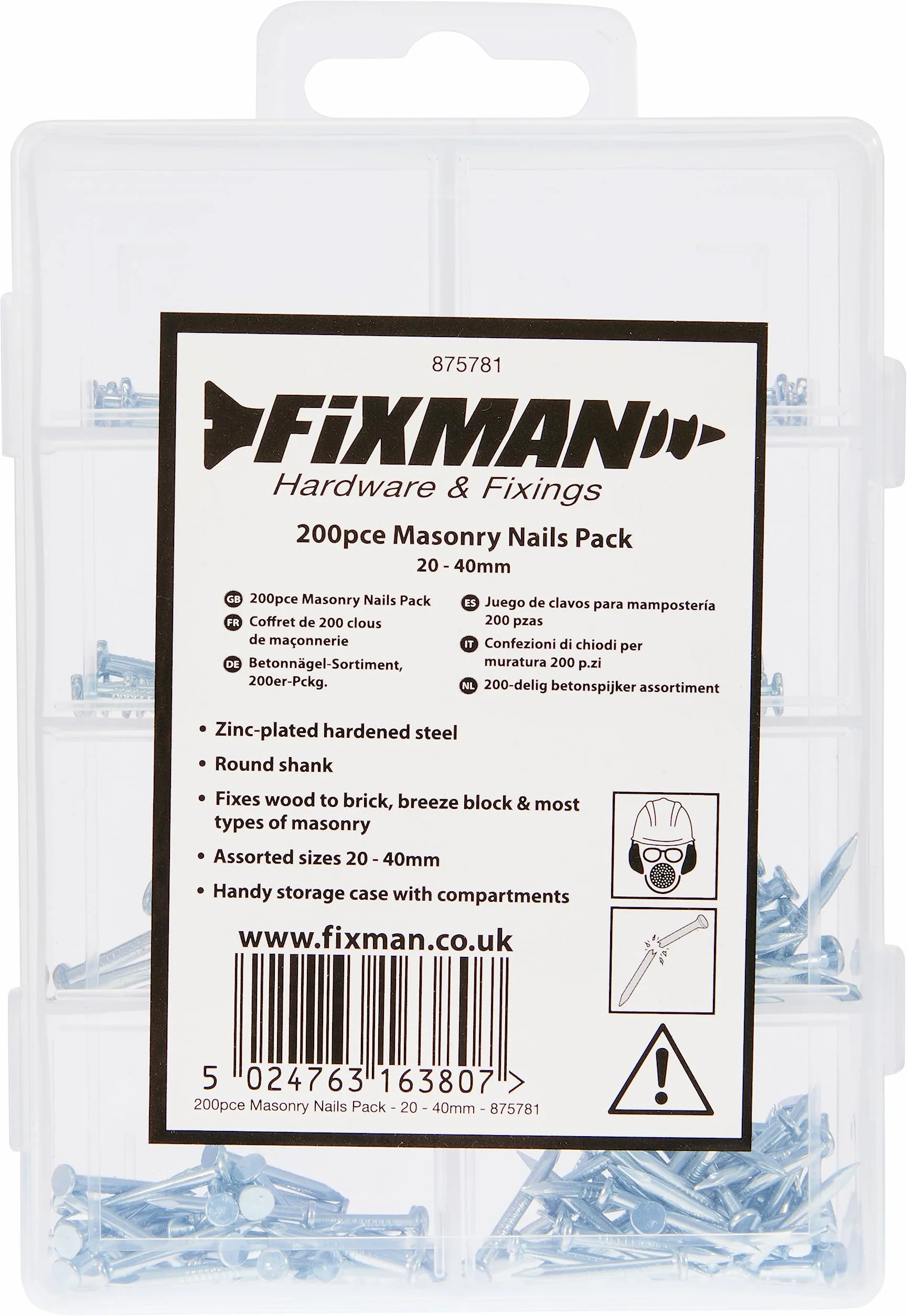 FIXMAN 875781 pakiet gwoździ murarskich 200 sztuk
