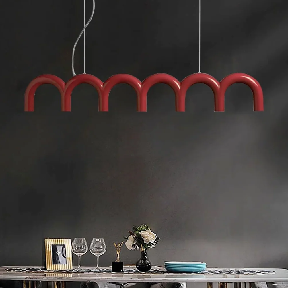 Lampa Zawieszona LED Nowoczesna Czarna Kształt U Białe Światło Do Kuchni Salonu
