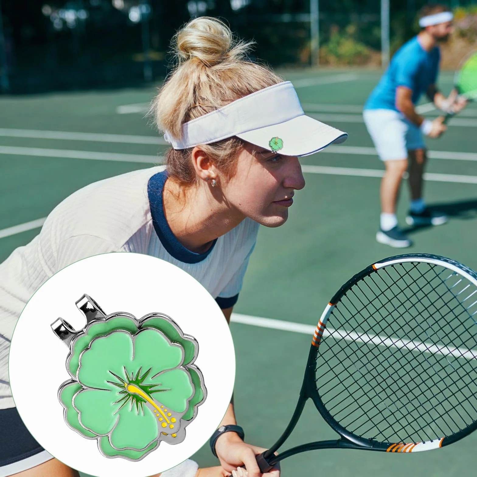 lasuroa Magnetyczny Znacznik Piłki Golfowej Klipsem Czapki, Zestaw Znaczników w Kształcie Kwiatka Magnesem Kapelusza Klipsem Akcesoria Torby Sportowej dla Kobiet Mężczyzn Prezent Golfistów