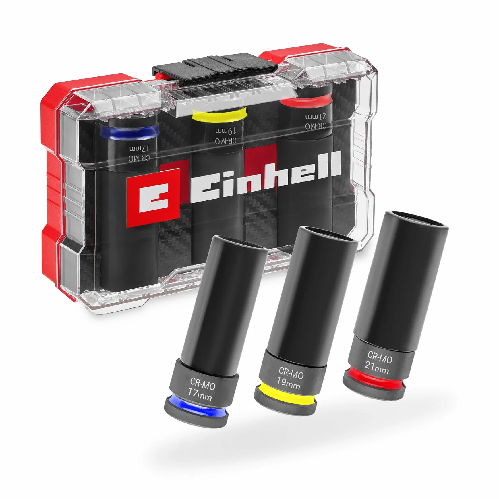 Einhell zestaw nasadek udarowych 3-częściowy CrMo ½" 80 mm 17/19/21 mm