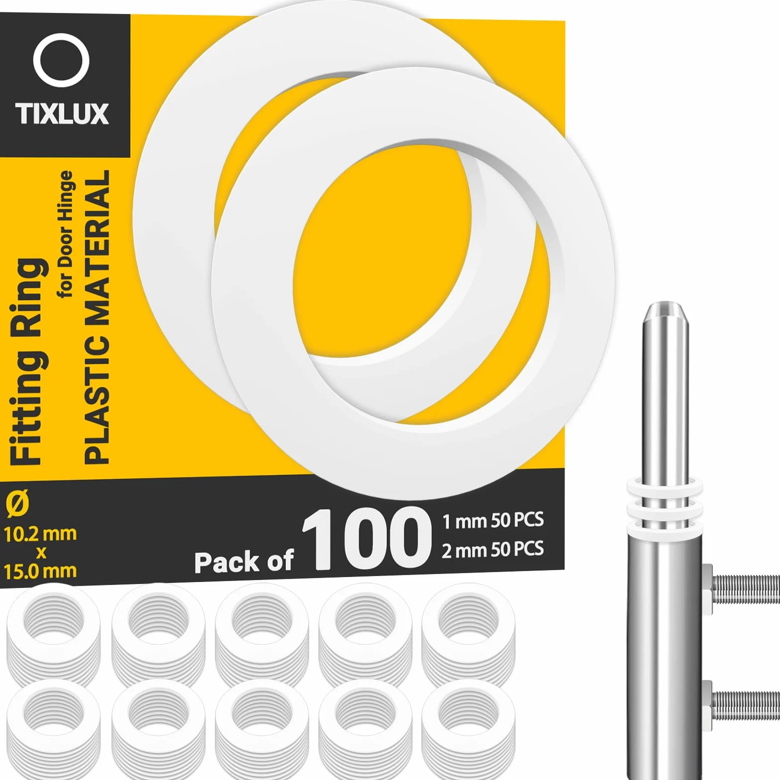 Pierścienie montażowe do drzwi pokojowych z tworzywa sztucznego 10,2 mm x 15 mm 100 sztuk