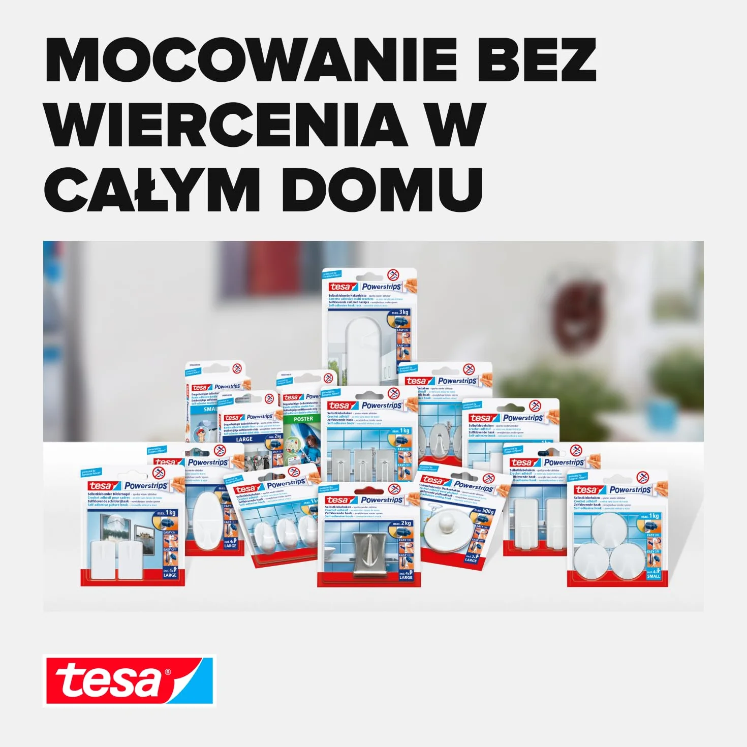 Tesa Samoprzylepne Zawieszki Do Obrazów Biały 2 sztuki