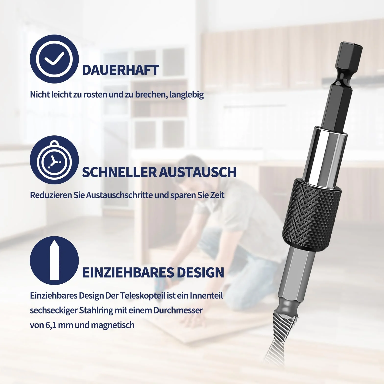 Zestaw 6 wykrętaków do śrub z magnetycznym uchwytem HSS 4341